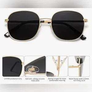 NWT Classic Square Sunglasses for Women Men with Spring Hinge Sunnies SJ1137 Trendy Oversized Square Shades Tinted Sunglasses – Ashley  main image 4